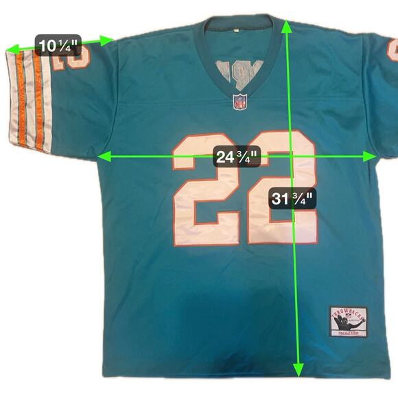 Mitchell & Ness Dolphins #22 Mercury Morris Throwback Jersey Size 56 NFL - Picture 6 of 6